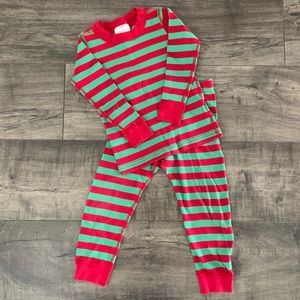 Hanna Andersson Red & Green Stripe Pajamas, Size 3